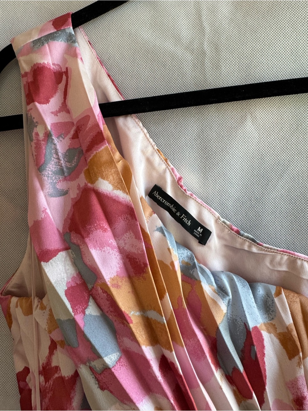 Abercrombie & Fitch One-Shoulder Floral Maxi Dress in Pink, Coral & Yellow - Picture 3 of 5